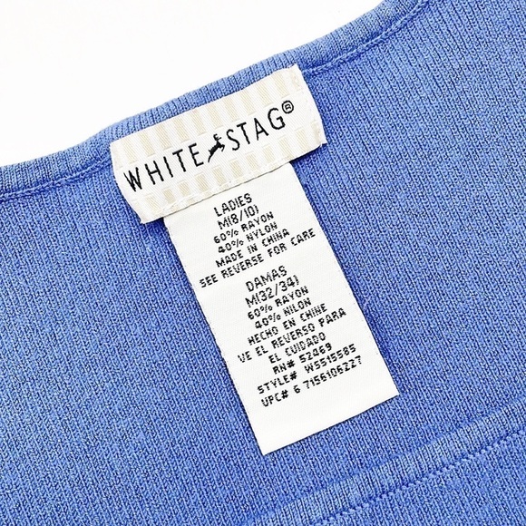 White Stag blue sleeveless knit sweater top - Picture 3 of 4